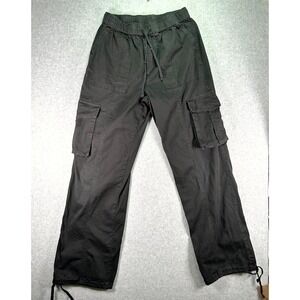 YMI All Day Cargo Pants Womens XS Black Cotton Mid Rise Pull On Utility Outdoor